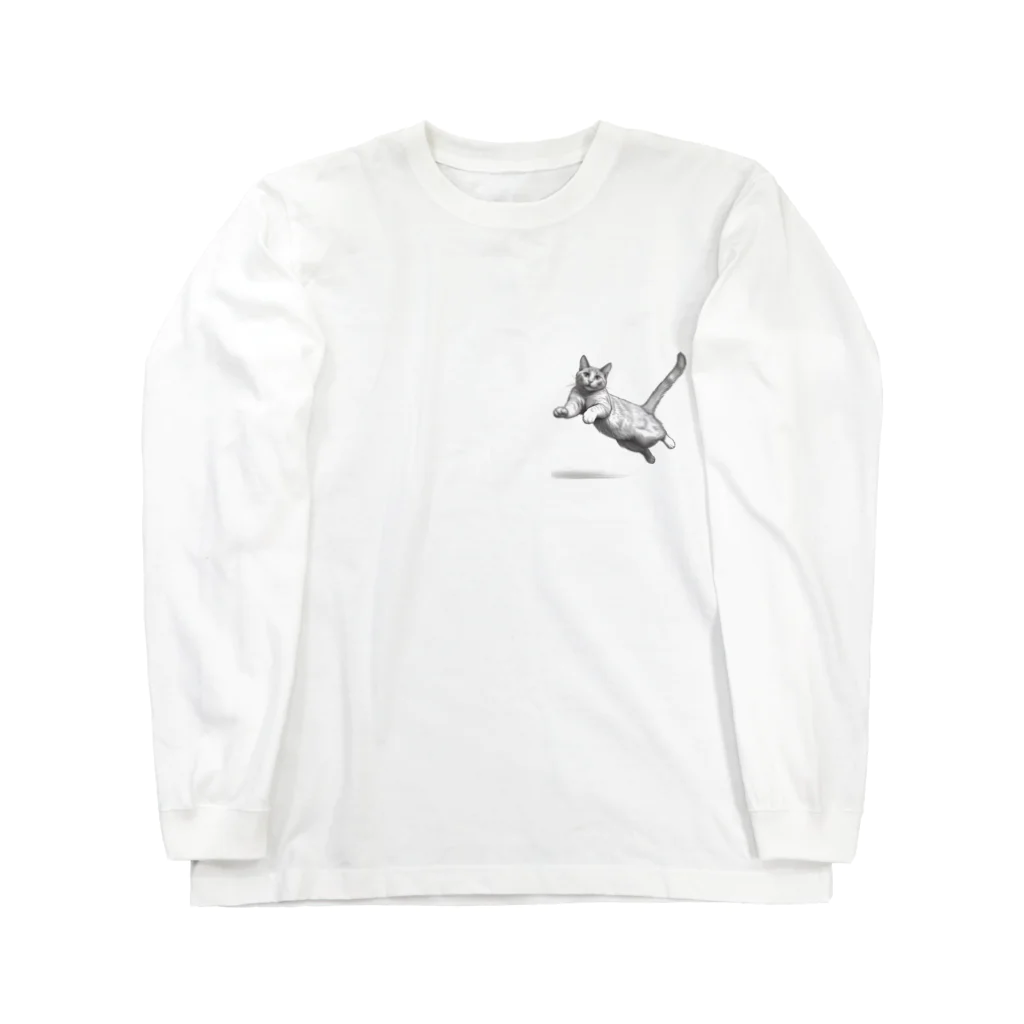 Shop Quonの跳ね猫 Long Sleeve T-Shirt