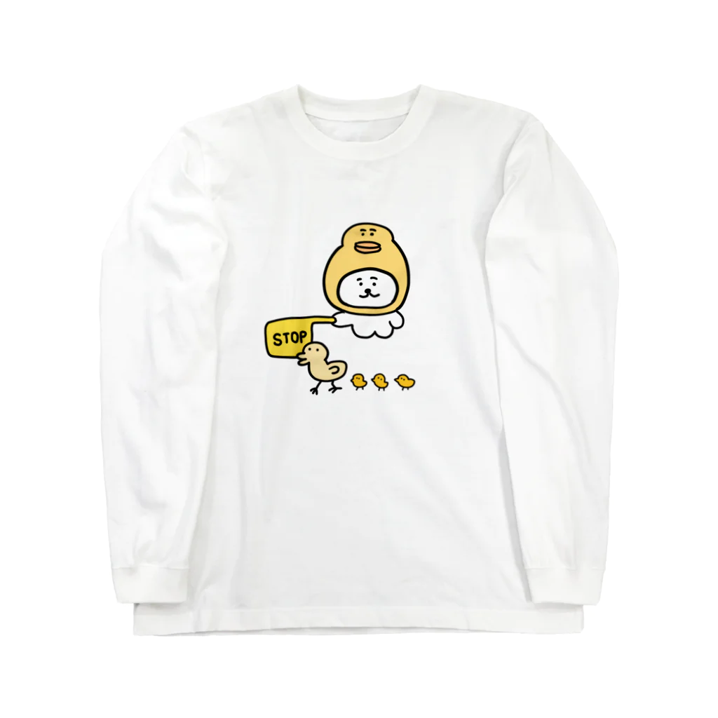 けちゃっぷごはんのお店の見守るねこ ロングスリーブTシャツ