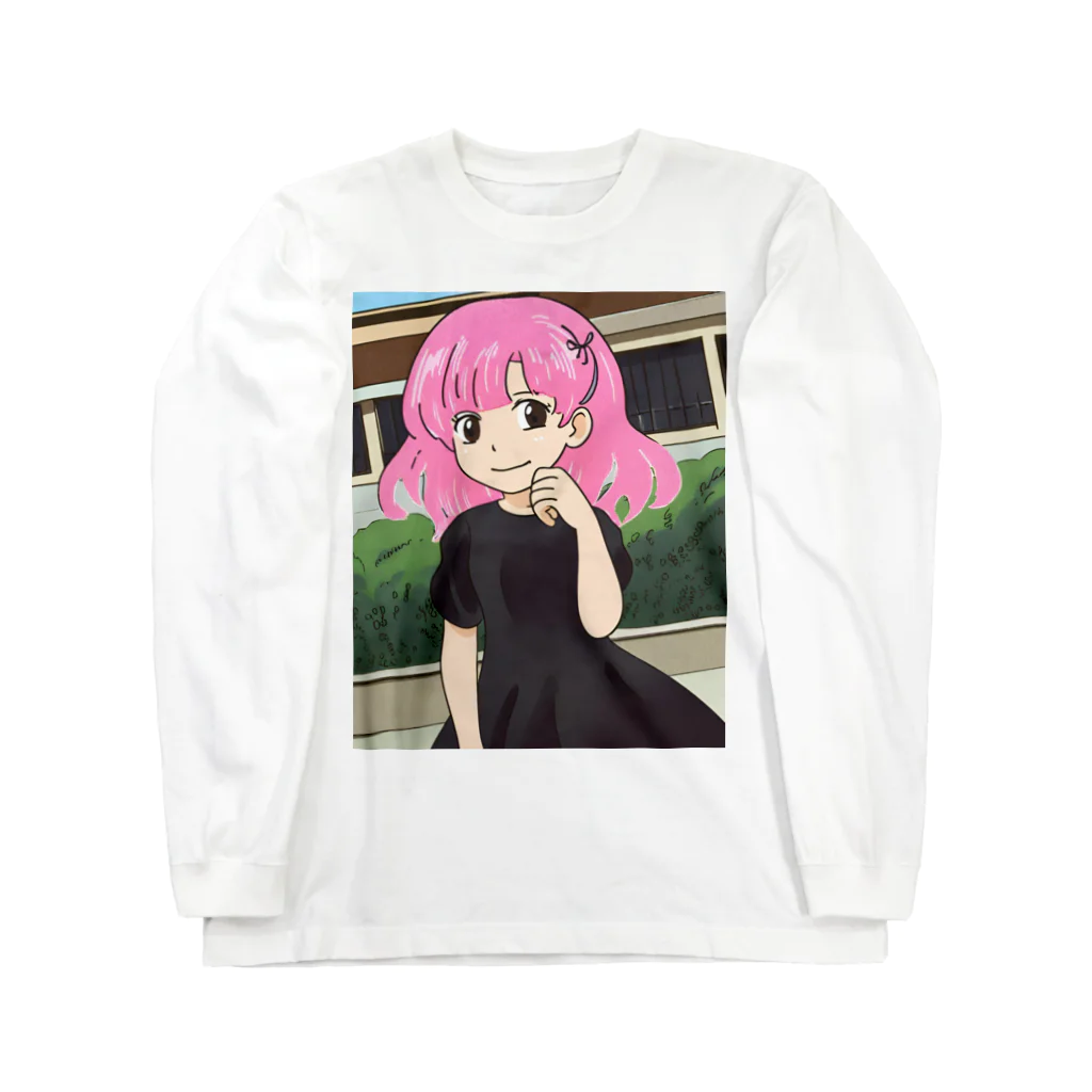 ワンダーワールド・ワンストップのピンク髪の少女③ Long Sleeve T-Shirt