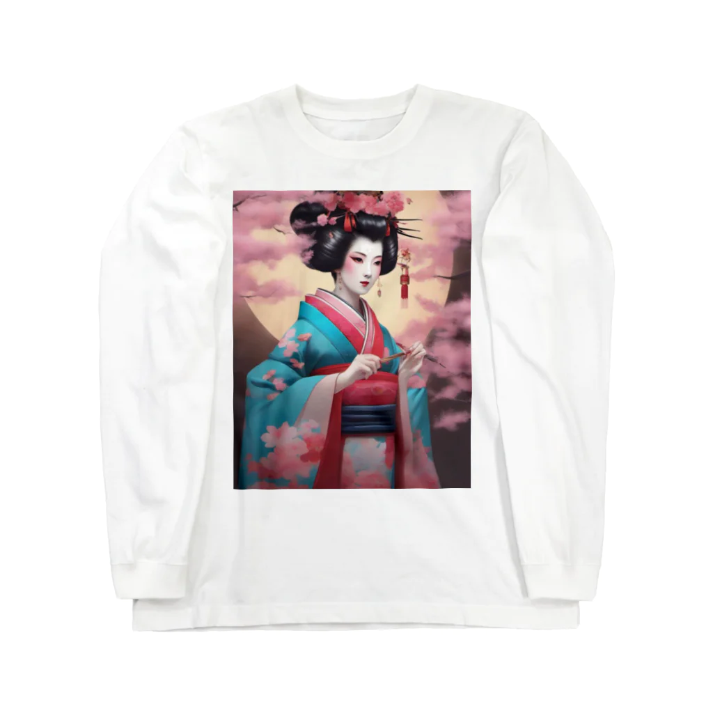 wawomotsuのJapanese Courtesan Bloom Tee ”Geisha” ロングスリーブTシャツ