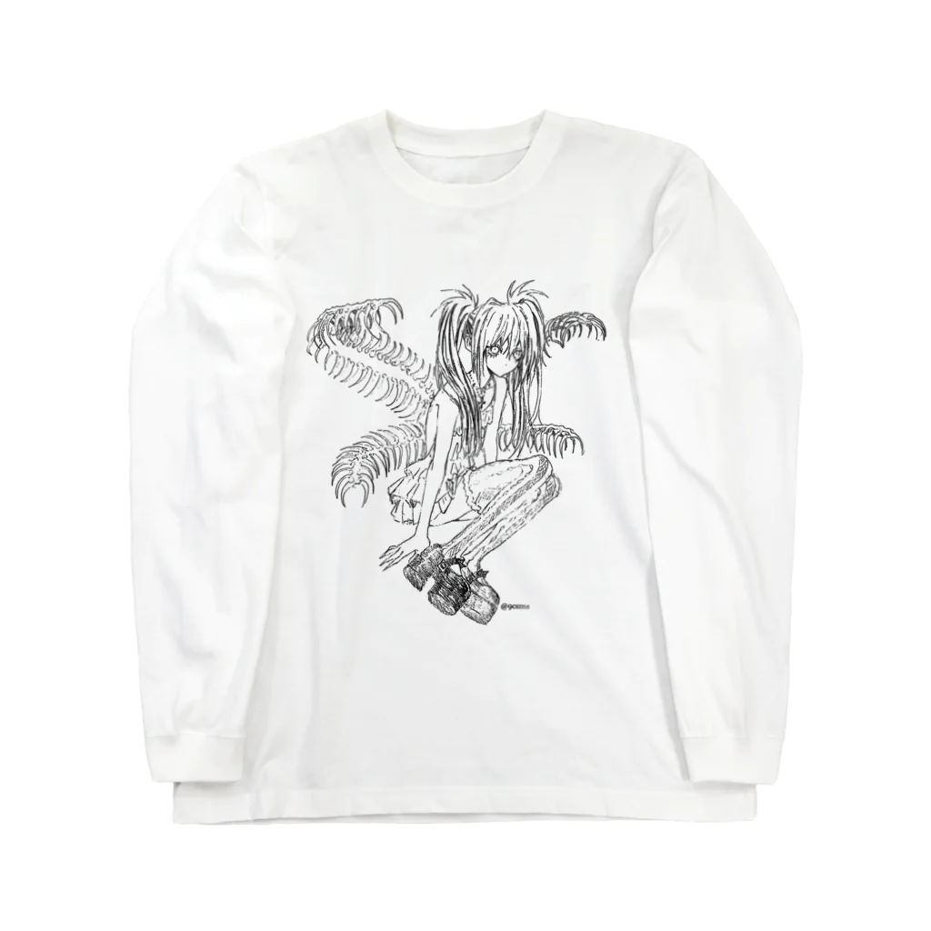 てぐれのeater ロングスリーブシャツ[white/gray] Long Sleeve T-Shirt