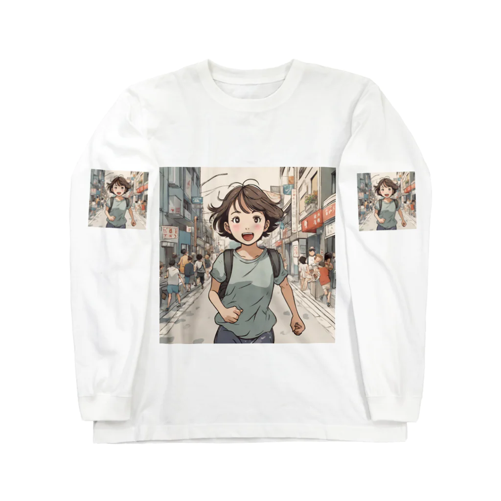 底辺の底辺好きな事を気ままに…。の走る元気な女の子 Long Sleeve T-Shirt