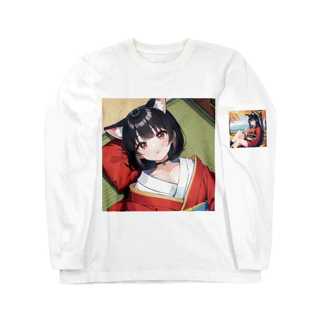 那須モバイル店の黒髪のけもっ娘 Long Sleeve T-Shirt