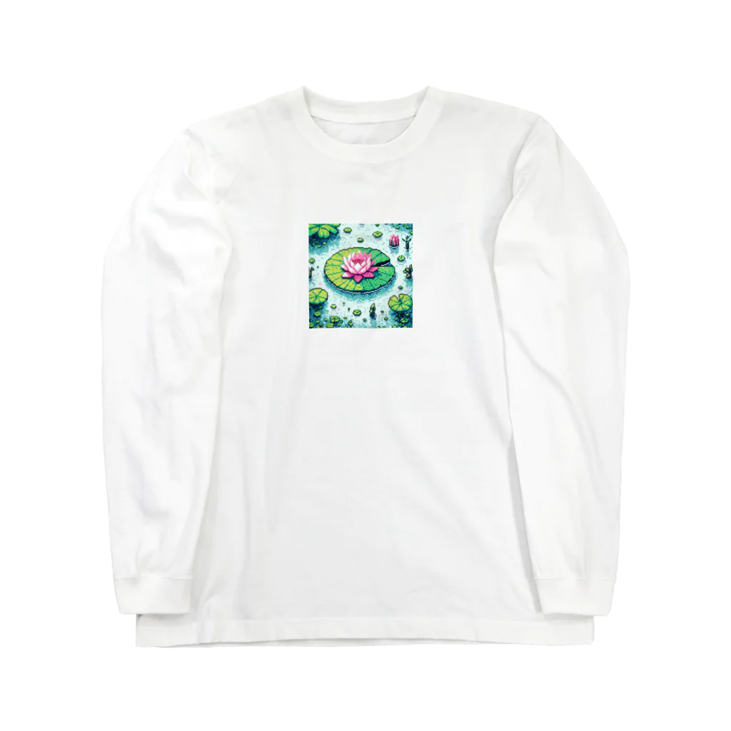 レインボーグリッターのハスの葉と花びら Long Sleeve T-Shirt