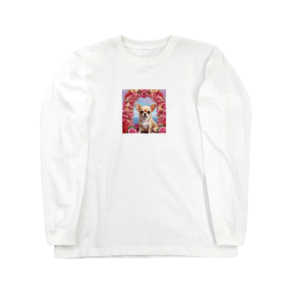 チワワ愛好家ショップの王室の秘密とチワワと薔薇 Long Sleeve T-Shirt