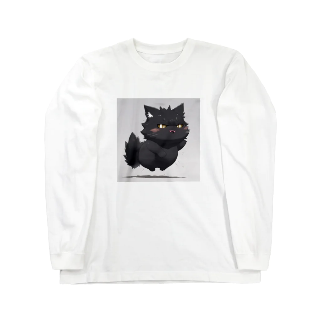 黒猫堂の黒猫モンスター　クロン Long Sleeve T-Shirt