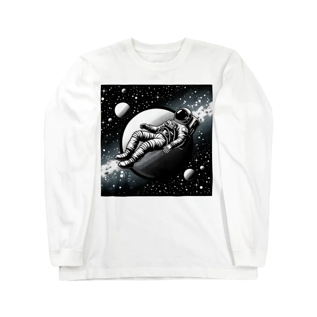 seiya_CosmicPioneerの宇宙の浮遊 ロングスリーブTシャツ