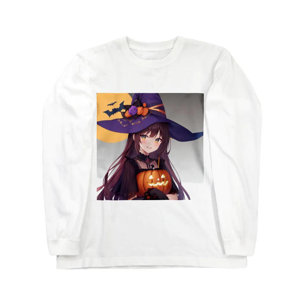 那須モバイル店の魔女っ子　ハロウィン ロングスリーブTシャツ