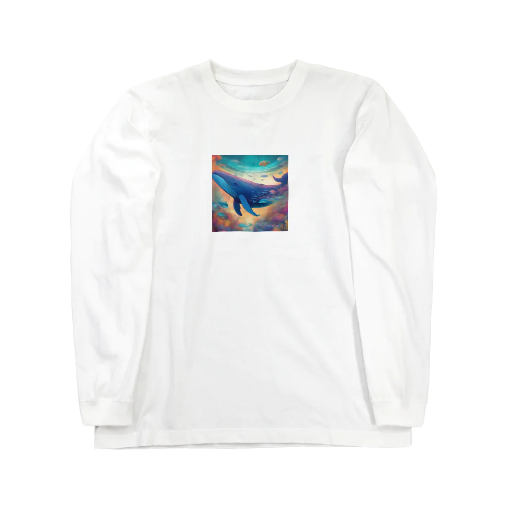 LINEスタンプっぽいグッズショップのクジラさん Long Sleeve T-Shirt