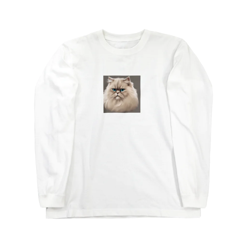 千裕アトリエ（いつもありがとう）のペルシャキャット（Persian Cat） ロングスリーブTシャツ