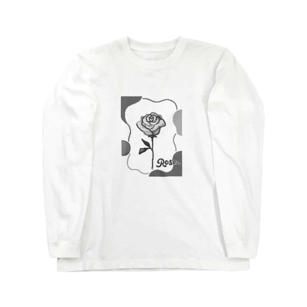 Pixel PeaceのRose　Monotone Long Sleeve T-Shirt