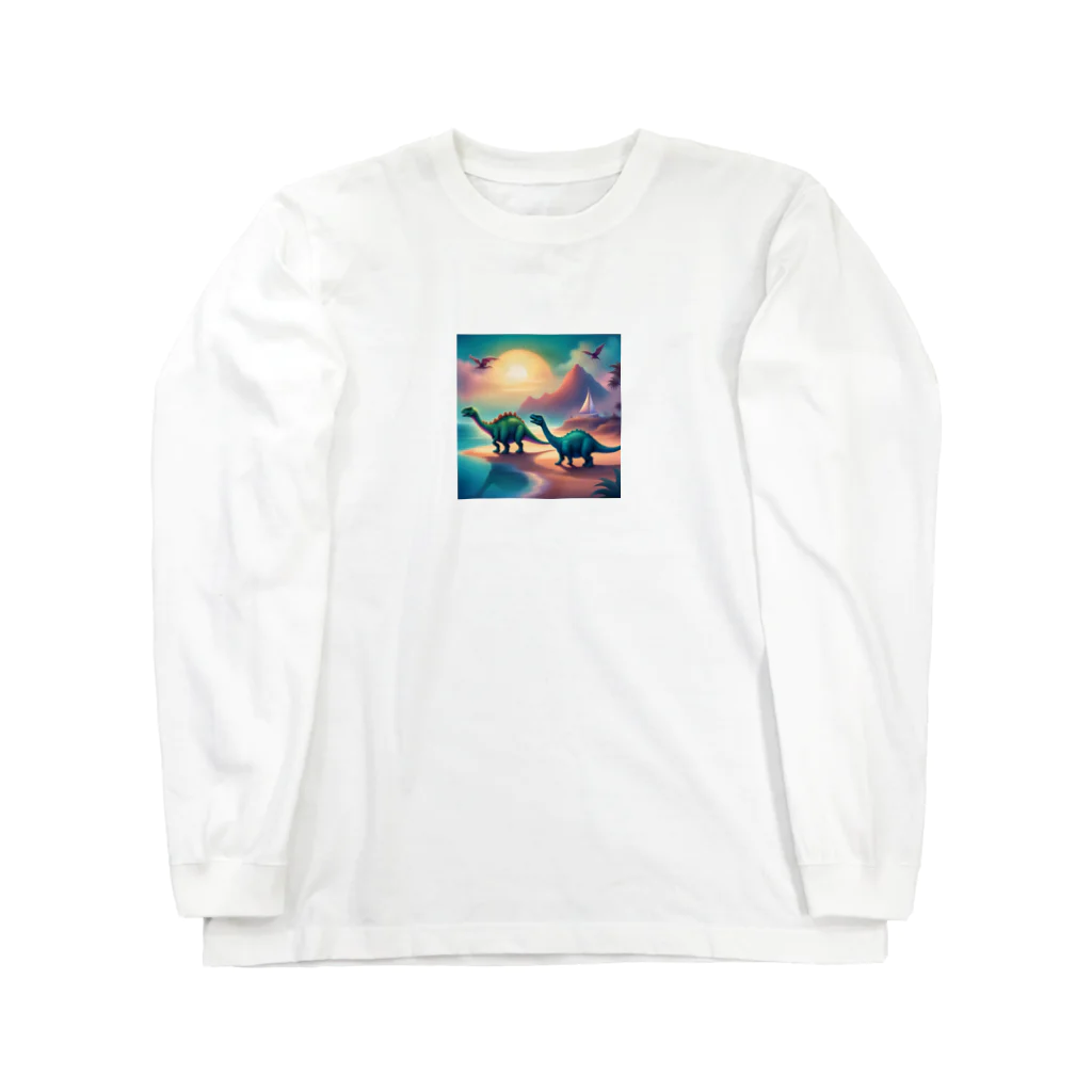 ranranの海辺の2匹の恐竜くん Long Sleeve T-Shirt