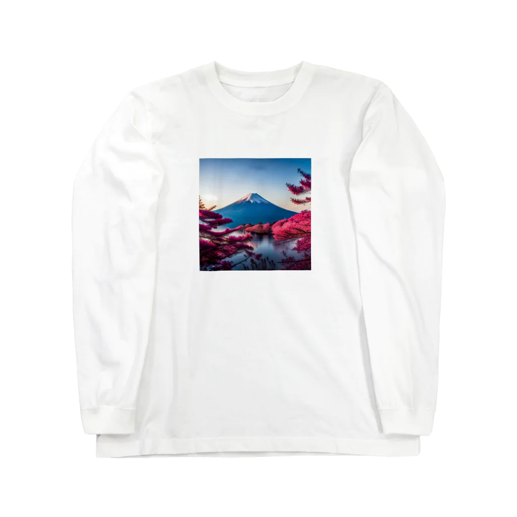 P.H.C（pink house candy）の富士山と紅葉、そして湖のグッズ ロングスリーブTシャツ