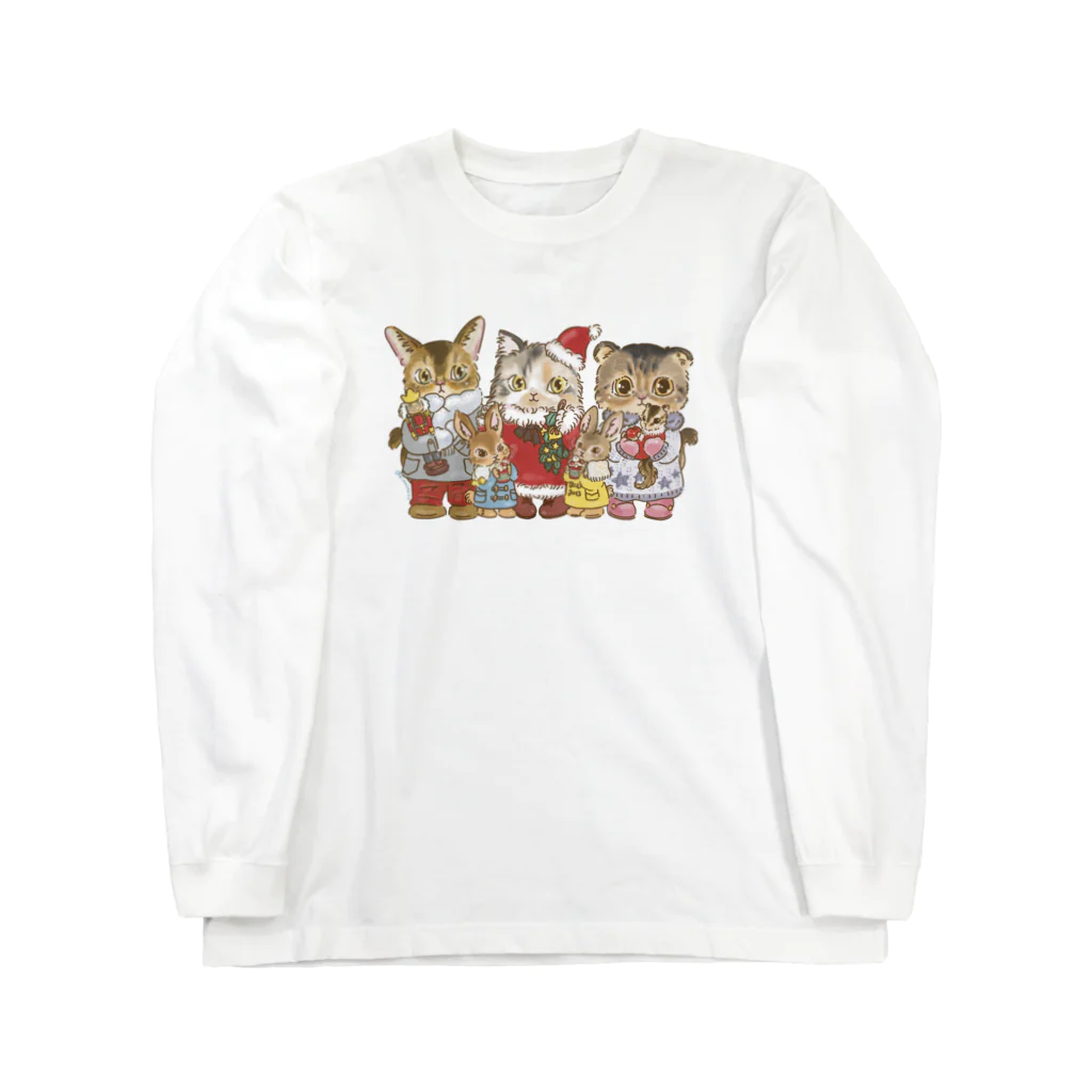 猫のきぬくんのお店のハウルくん一家　クリスマスツアー ロングスリーブTシャツ