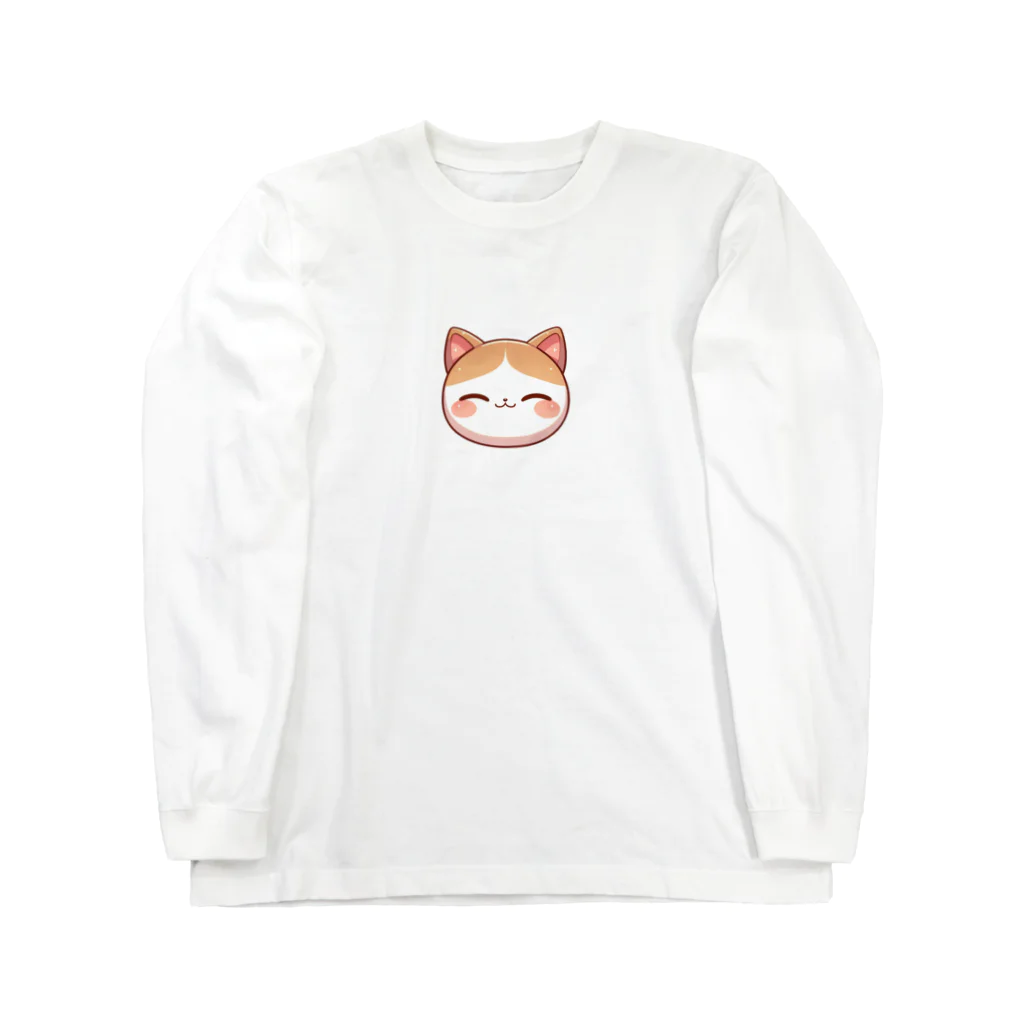 Nekonan Itemsのほっぺたんまるみかん猫 ロングスリーブTシャツ