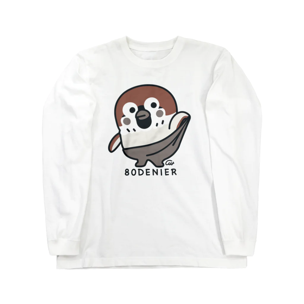 イラスト MONYAAT の履いてる？ 80DENIER タイツを履いたスズメ　大きめ Long Sleeve T-Shirt