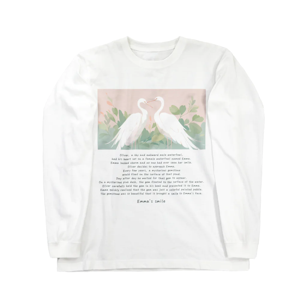 鳥救うSUZURIの『エマの笑顔』【寄付付き商品】 Long Sleeve T-Shirt