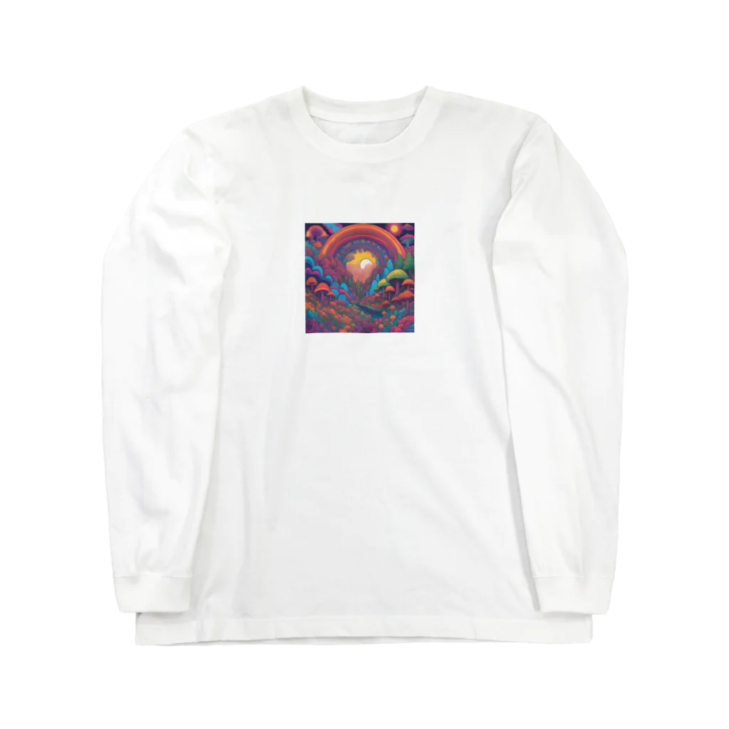 yt shopのサイケな自然イラストグッズ Long Sleeve T-Shirt