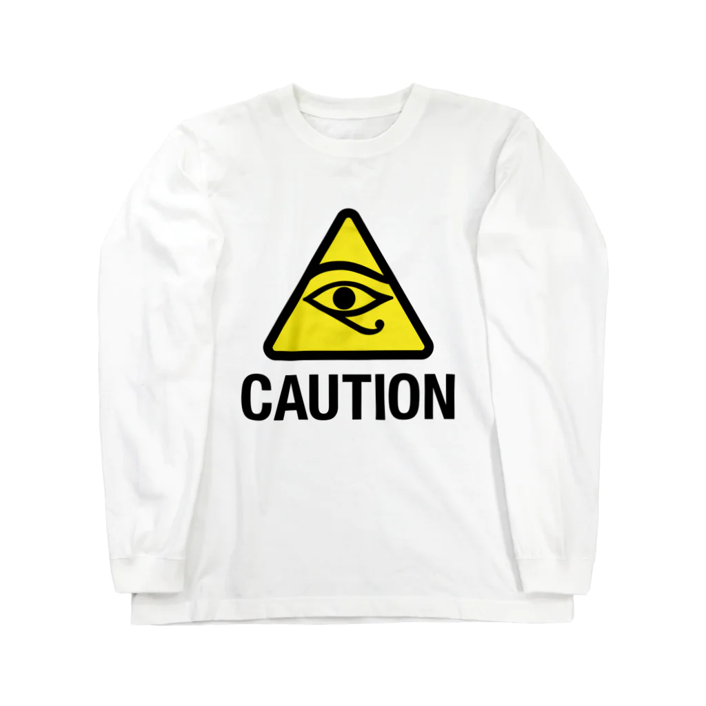 TRI▲NGLISHの#06👽CAUTION ホルスの目 ロングスリーブTシャツ