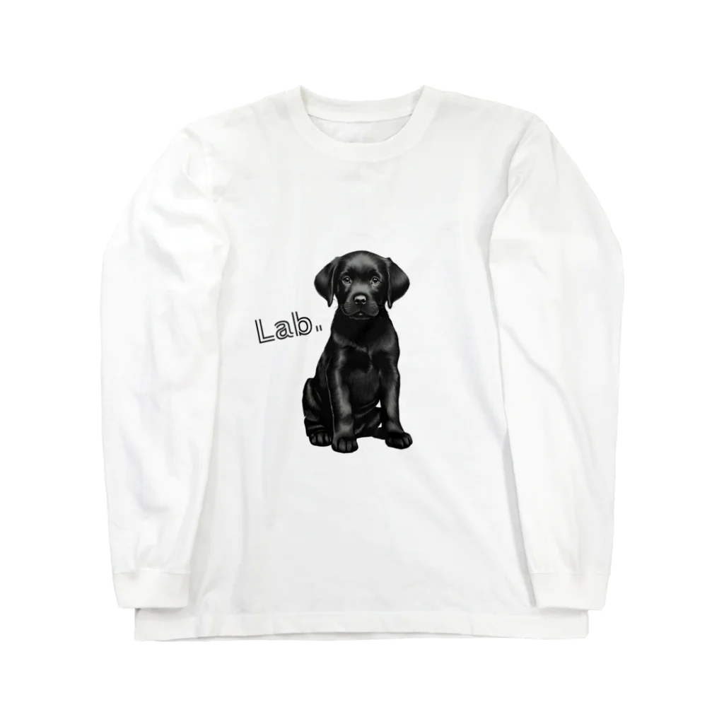 Labradorの黒Lab.グッズ ロングスリーブTシャツ