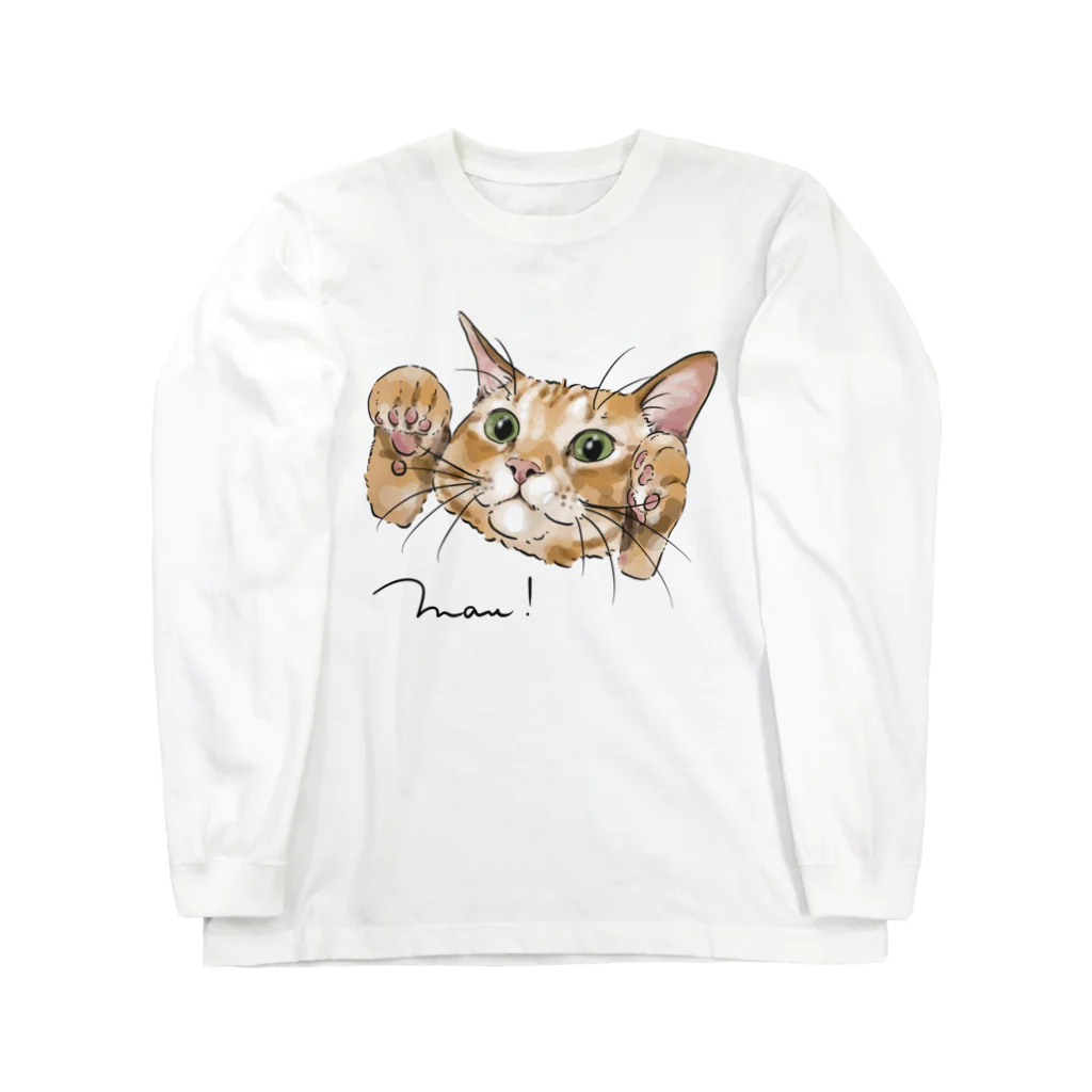 みきぞーん｜保護猫 ミッキー画伯と肉球とおともだちのmau ロングスリーブTシャツ