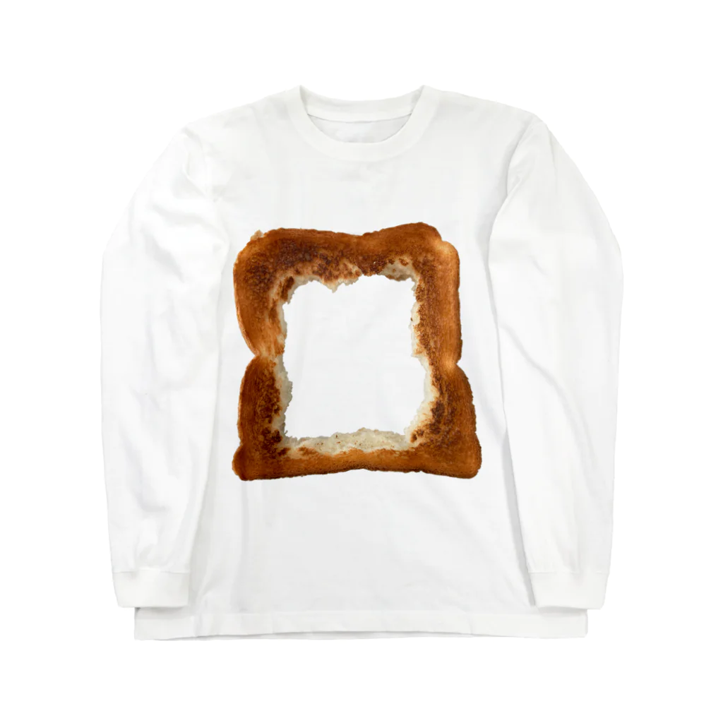 fog-moonの食パンの穴（たぬき色） ロングスリーブTシャツ