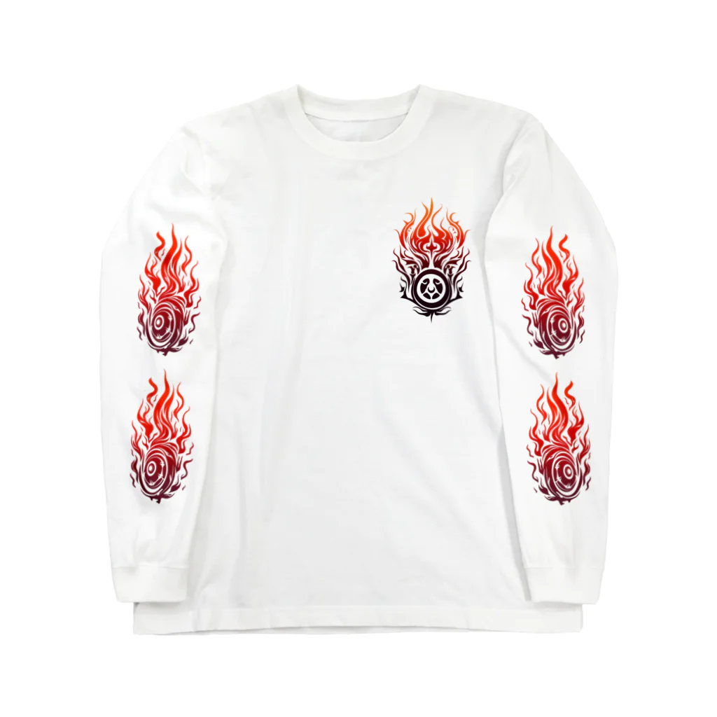 marurunrunのWheel × Fire × Motorcycle ロングスリーブTシャツ