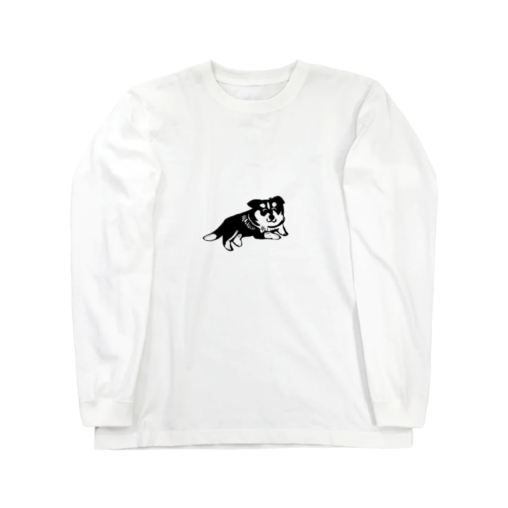 だるま屋の版画犬 ロングスリーブTシャツ