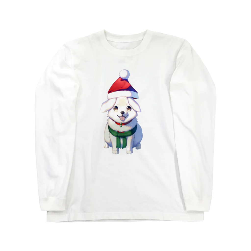 KafyRiruのMerry Xmas　わんこ ロングスリーブTシャツ