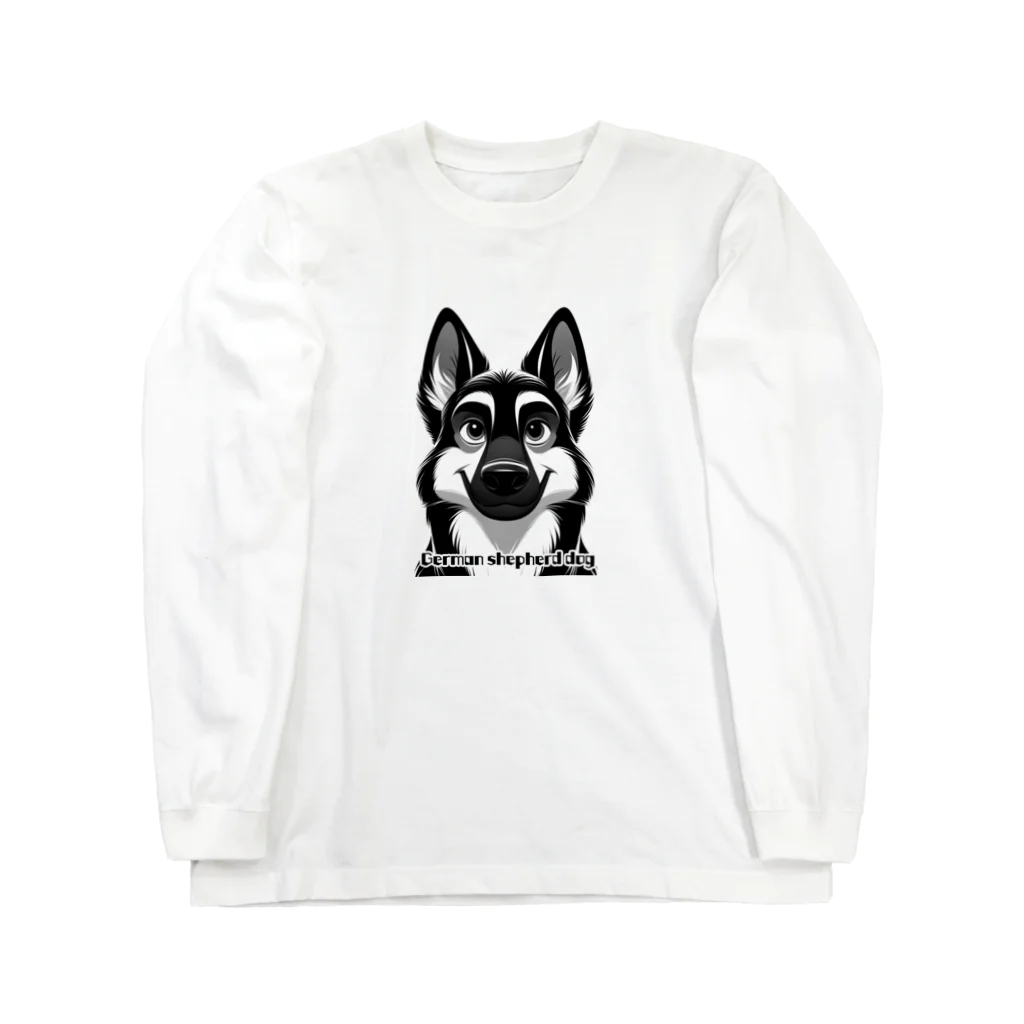 いきもの戯画のかわいいジャーマンシェパード Long Sleeve T-Shirt