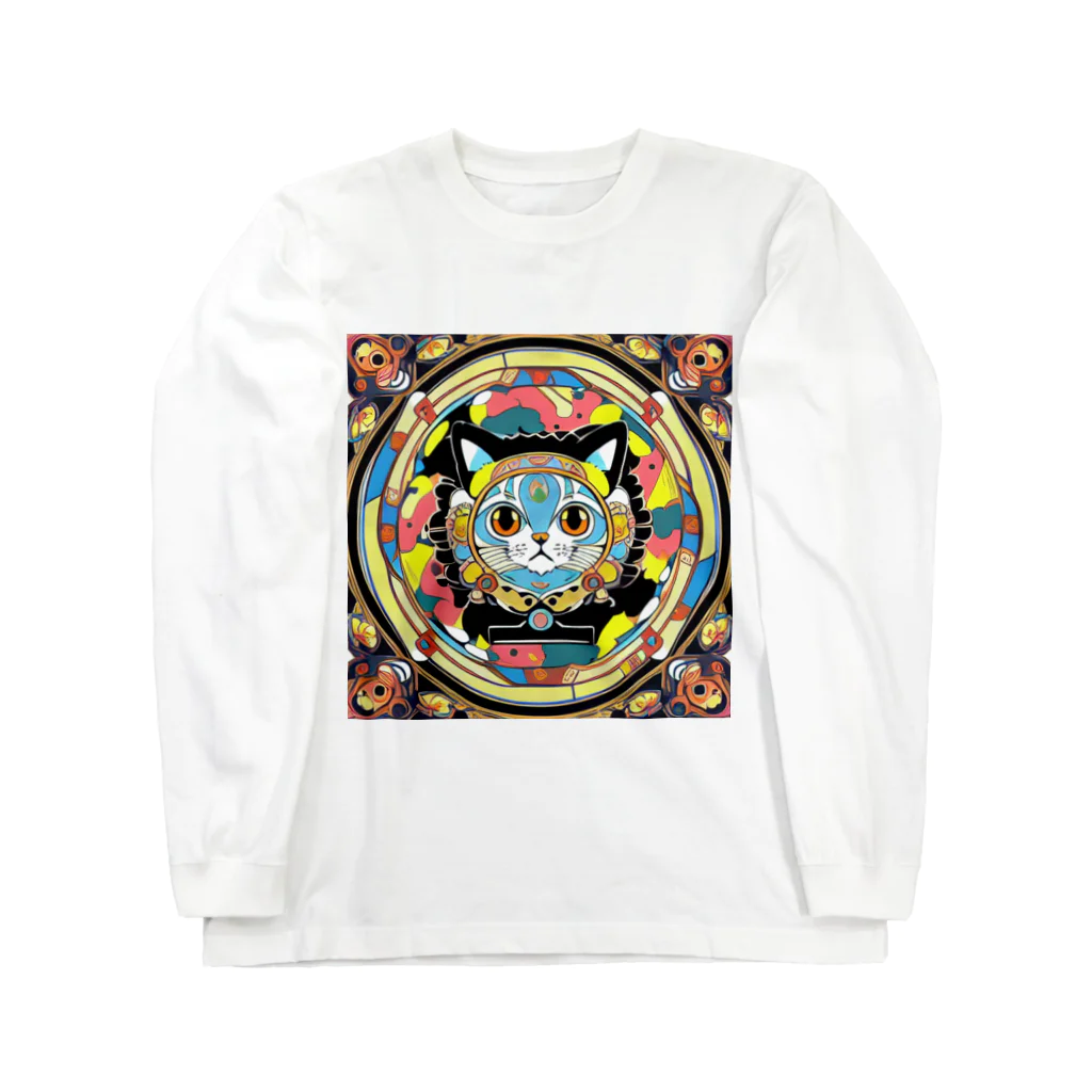 629_CAT_ARTのカラフルキャットくん Long Sleeve T-Shirt