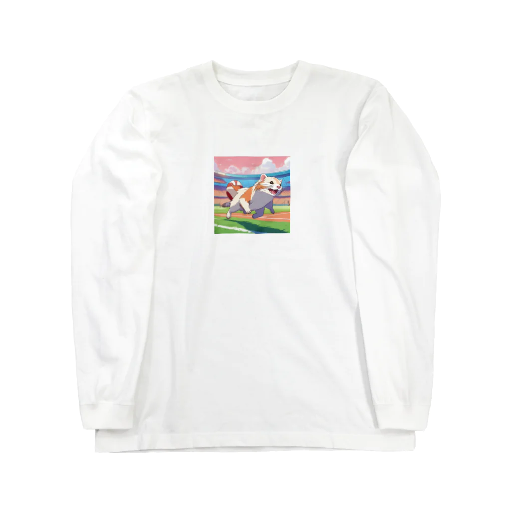 自然の非日常の走るフェレット Long Sleeve T-Shirt