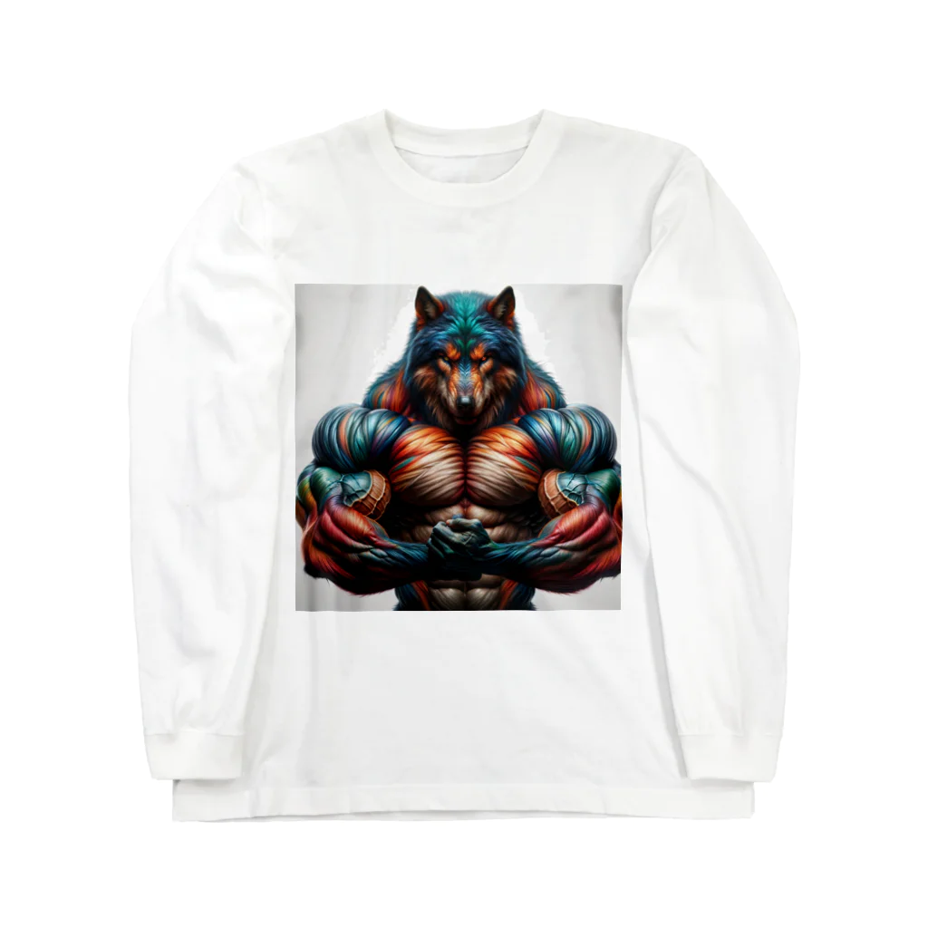 muscle_laboのrainbow wolf strong Long Sleeve T-Shirt