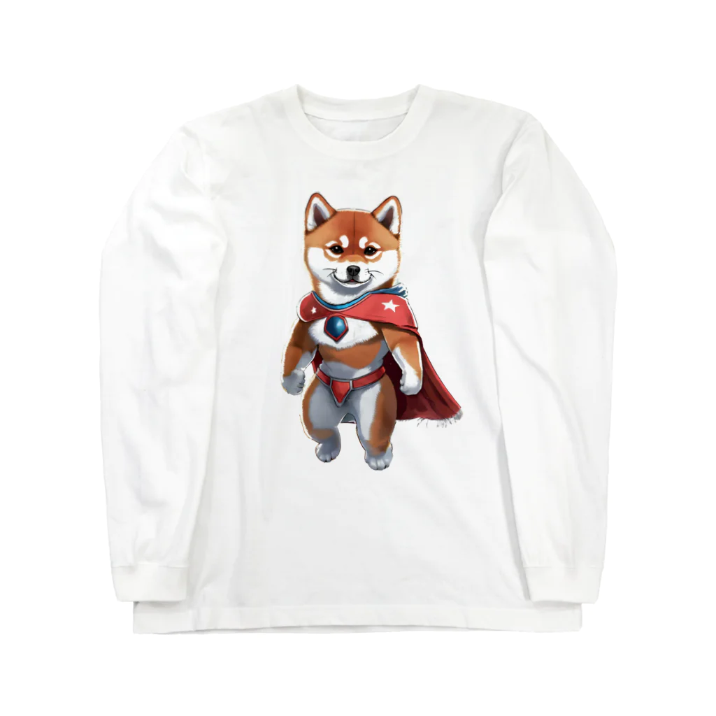 shiba-shiba-ponのスーパーヒーロー　シバイヌン！ ロングスリーブTシャツ