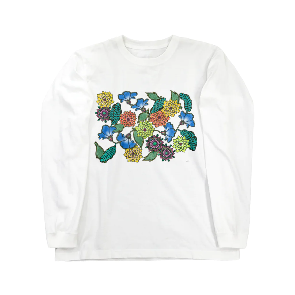 yoshiveggieのHanae Vine Flower Long Sleeve T-Shirt