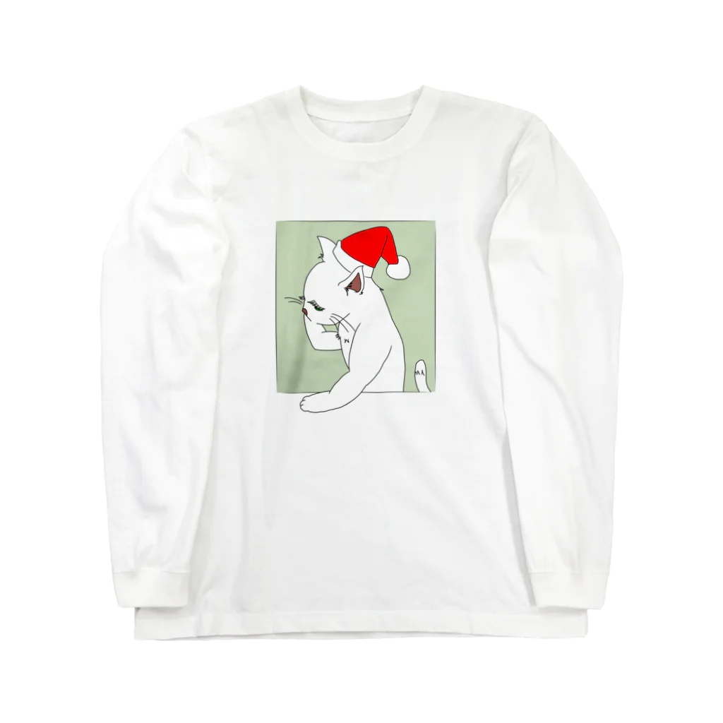 たげてげ屋のモノオモウ猫の１１月（白猫） Long Sleeve T-Shirt