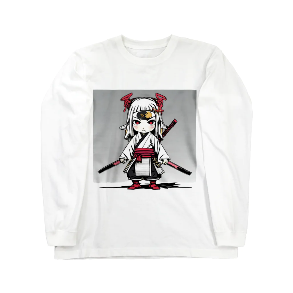 Zamurai【侍-samurai-】アートの女流Zamurai【侍女-makatachi-】ディフォルメ ロングスリーブTシャツ