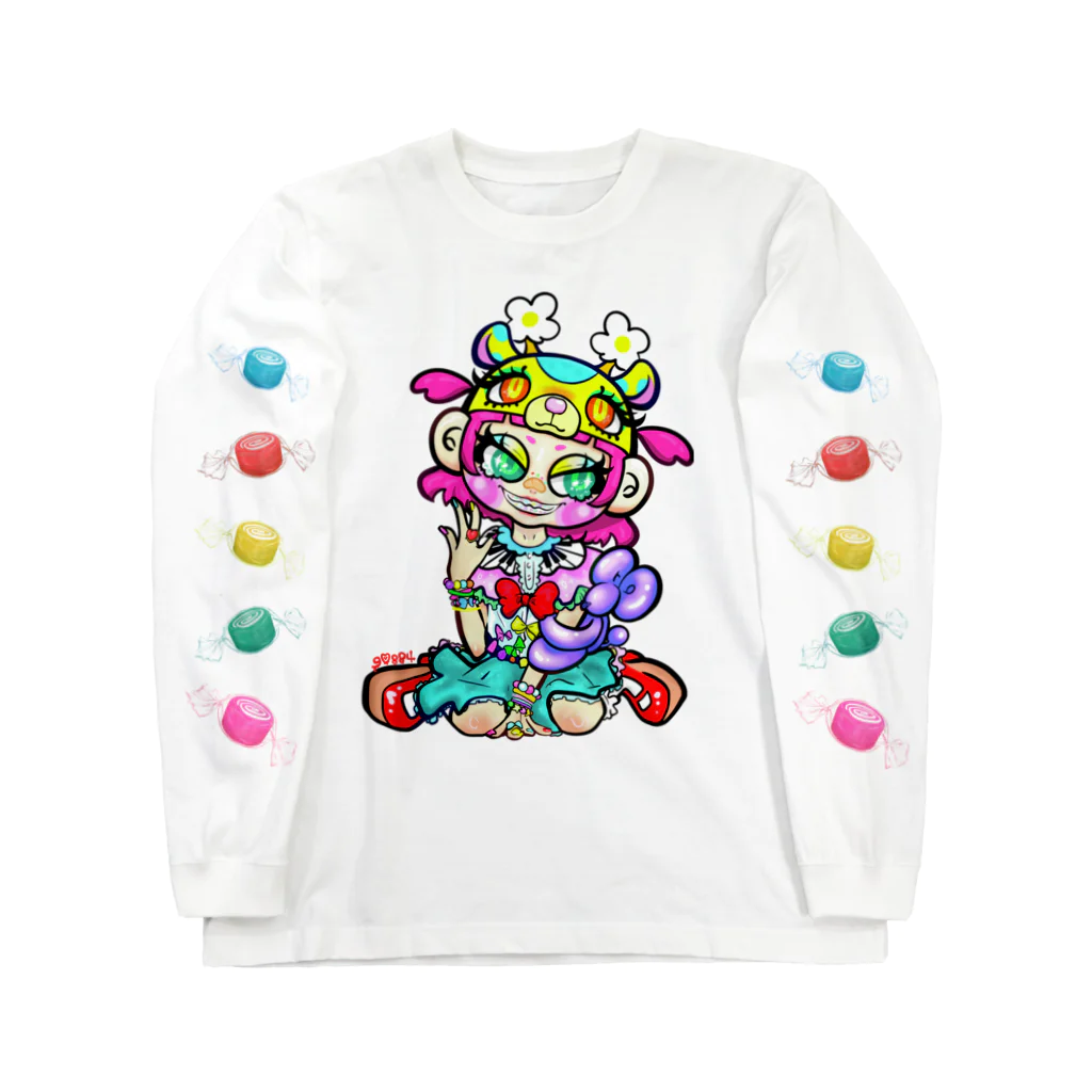 🌈スーパーラッキィ🌈のかわいい中毒 ロングスリーブTシャツ