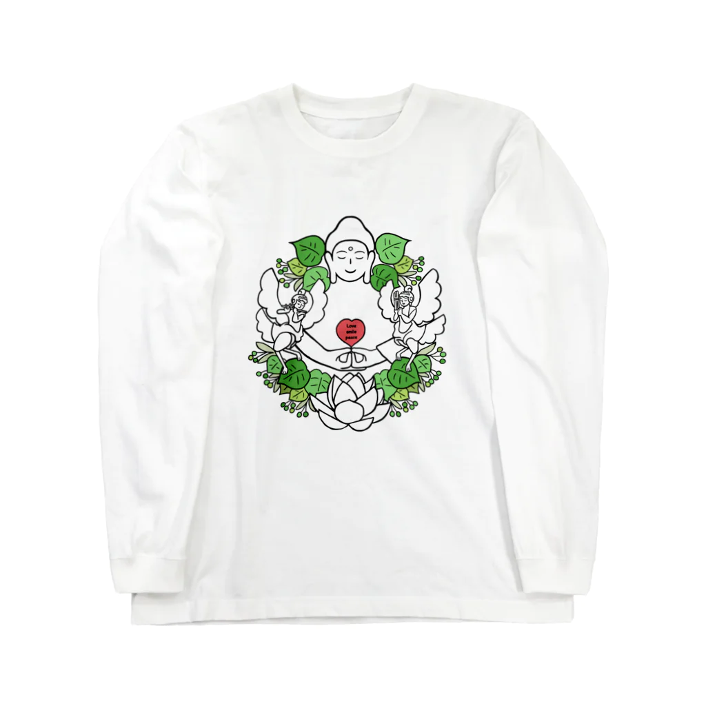 Bo tree teeのホトケサマリース(緑赤) Long Sleeve T-Shirt