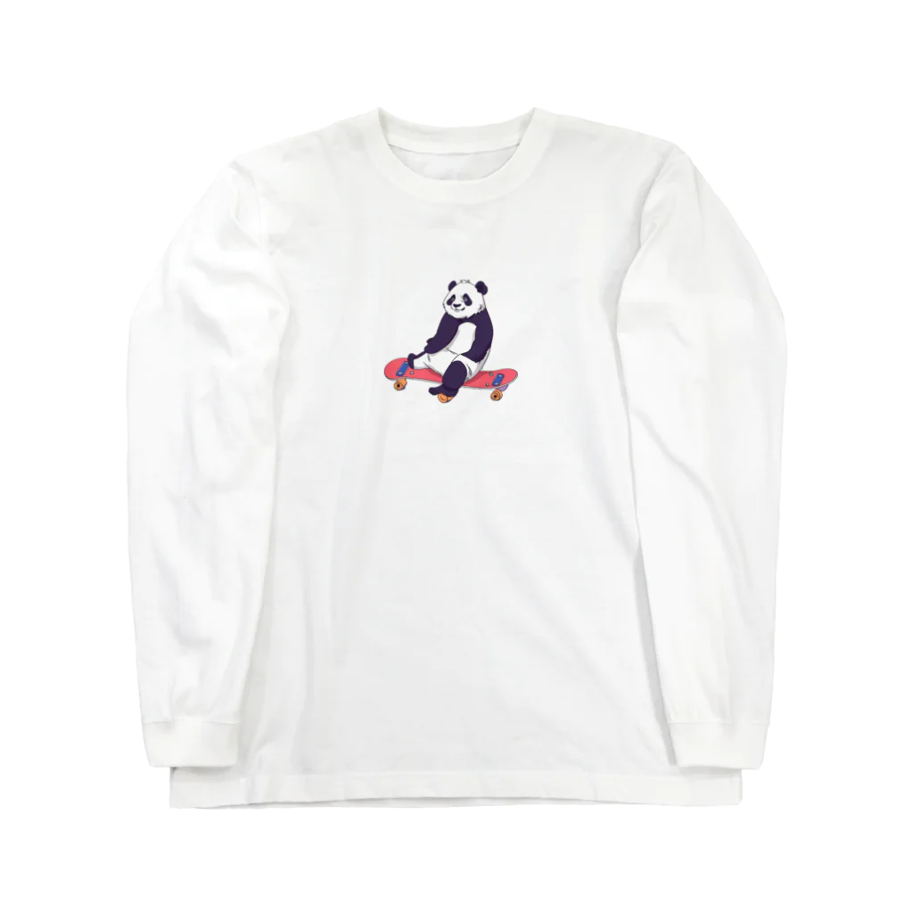 yacco-のお店のダイカット ある日のぱんだ Long Sleeve T-Shirt