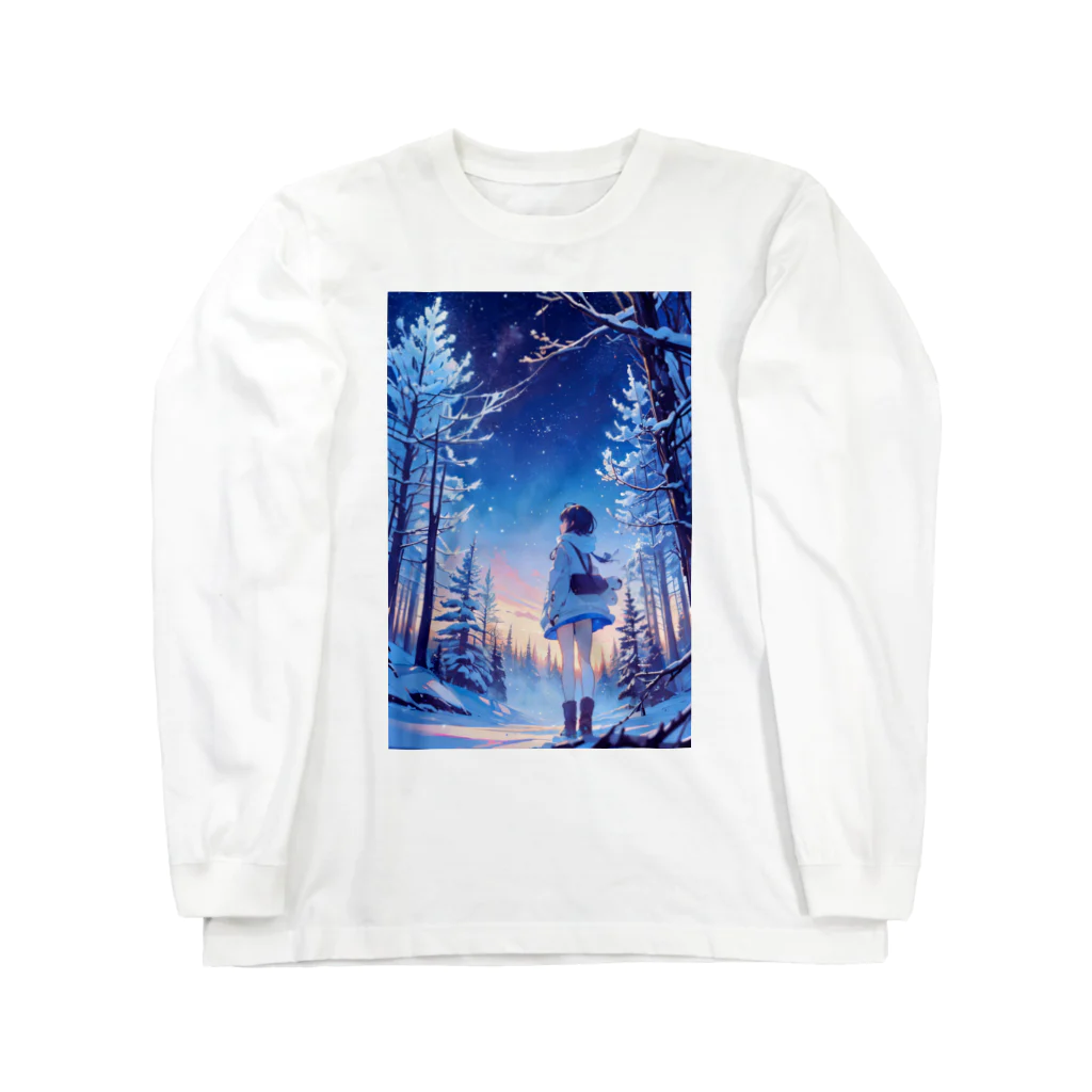 卯月なのかのMagical Winter Journey　〜雪に染められた銀世界の旅〜　No.4「Dawn」 ロングスリーブTシャツ