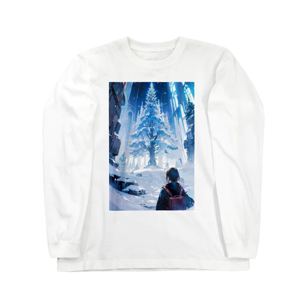 卯月なのかのMagical Winter Journey　〜雪に染められた銀世界の旅〜　No.3「常雪樹」 Long Sleeve T-Shirt