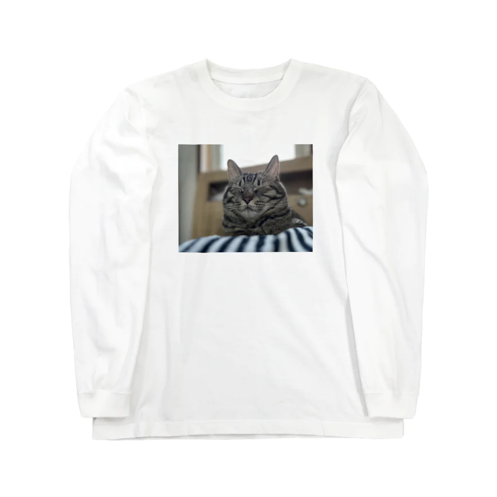 毛玉派出所のおやすみねこ ロングスリーブTシャツ