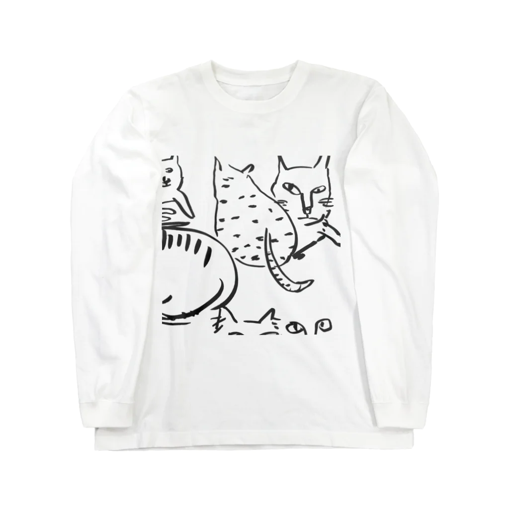 Wanimarixxの墨ねこ ロングスリーブTシャツ