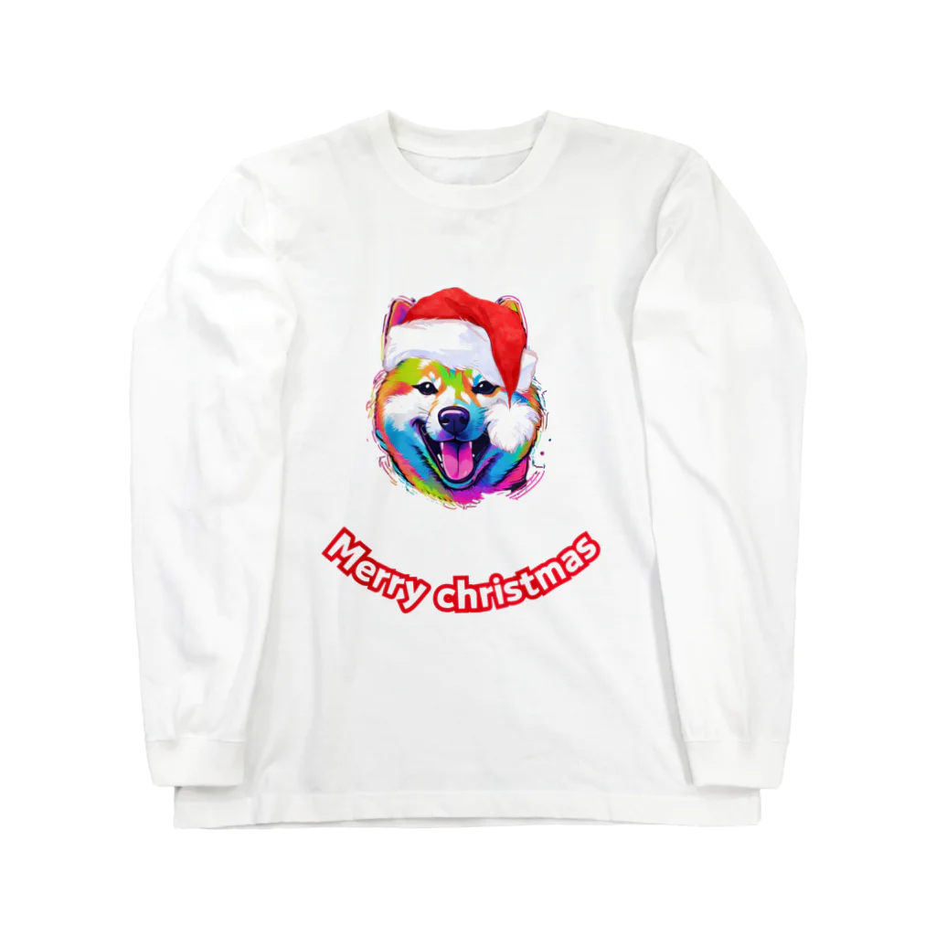 wawmplansの柴犬　メリークリスマス ロングスリーブTシャツ