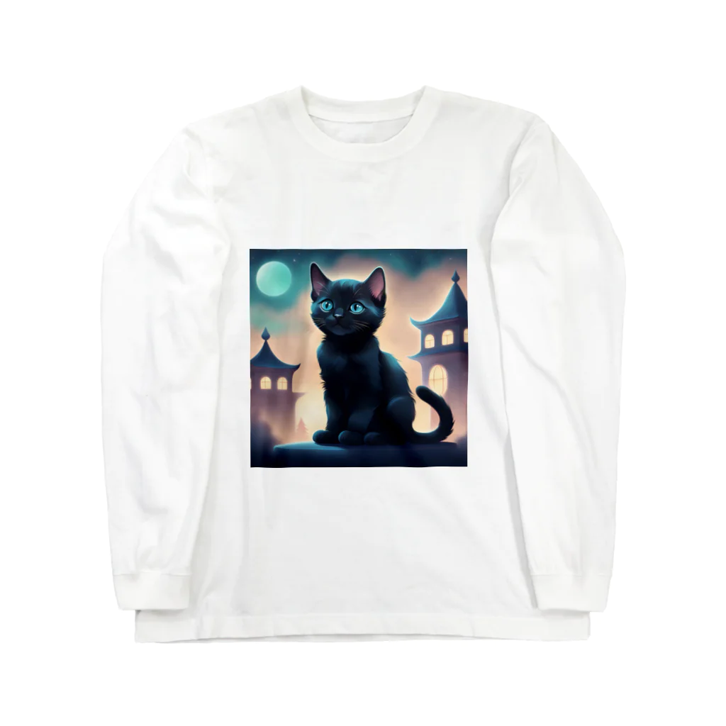 1shina2の夜猫 ロングスリーブTシャツ