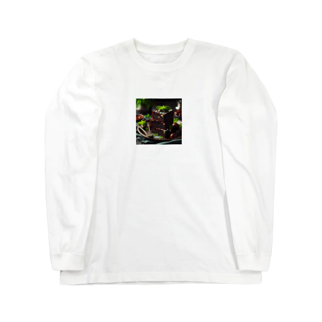 Girigiri-kのダークチョコレートとミントのフードゥブラウニー Long Sleeve T-Shirt