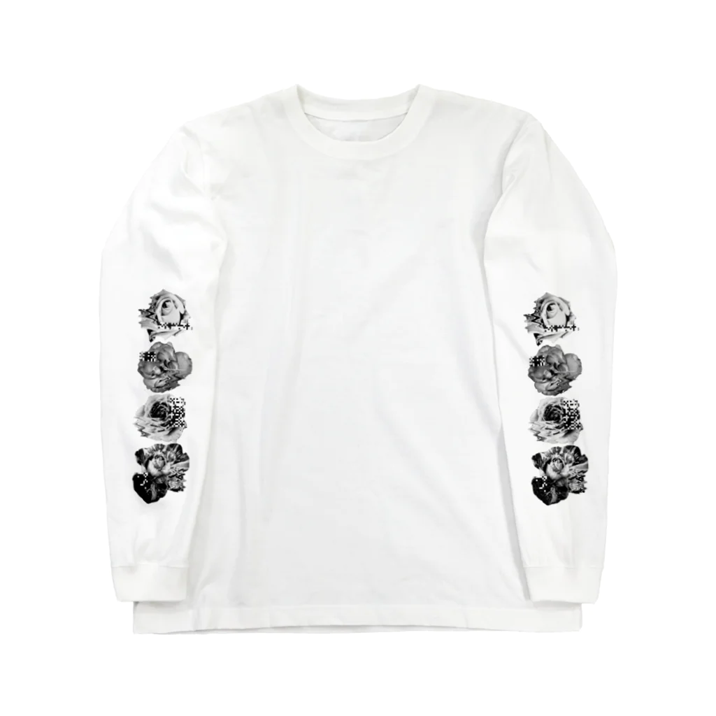 未開の地の(モノクロ)Rose Line Long Sleeve T-Shirt