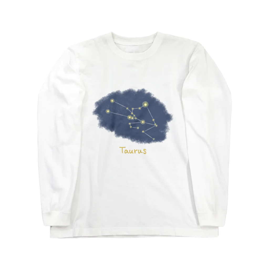 iso_Illustの光る夜空の星座・牡牛座 ロングスリーブTシャツ