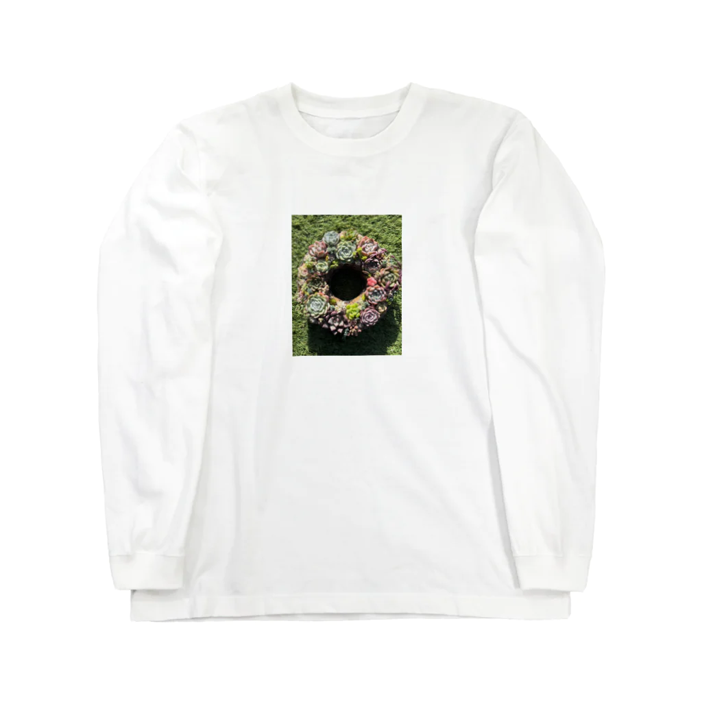 Echeveria_Masterの多肉のリースちゃん♡ Long Sleeve T-Shirt